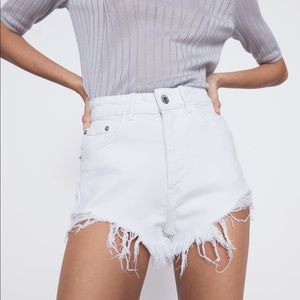 NWT HI- Rise Denim Shorts Zara